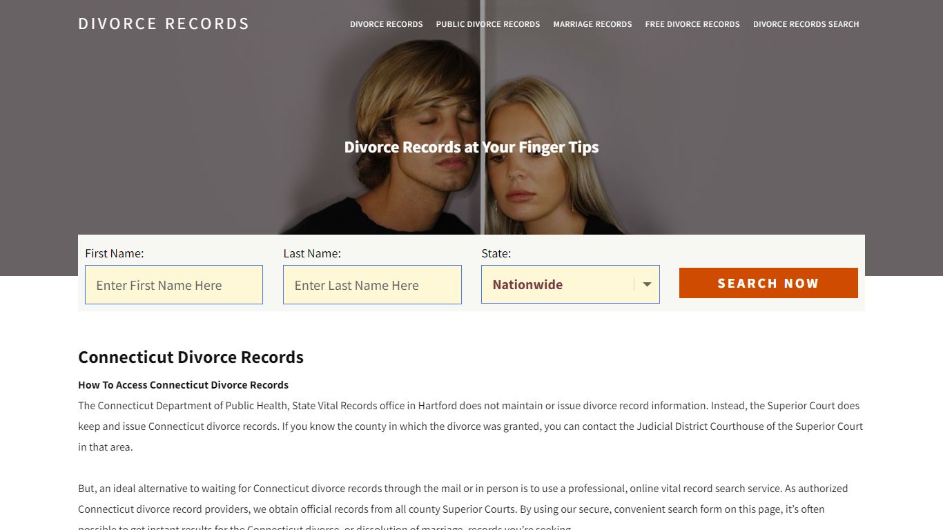 Connecticut Divorce Records - Divorce Court Records